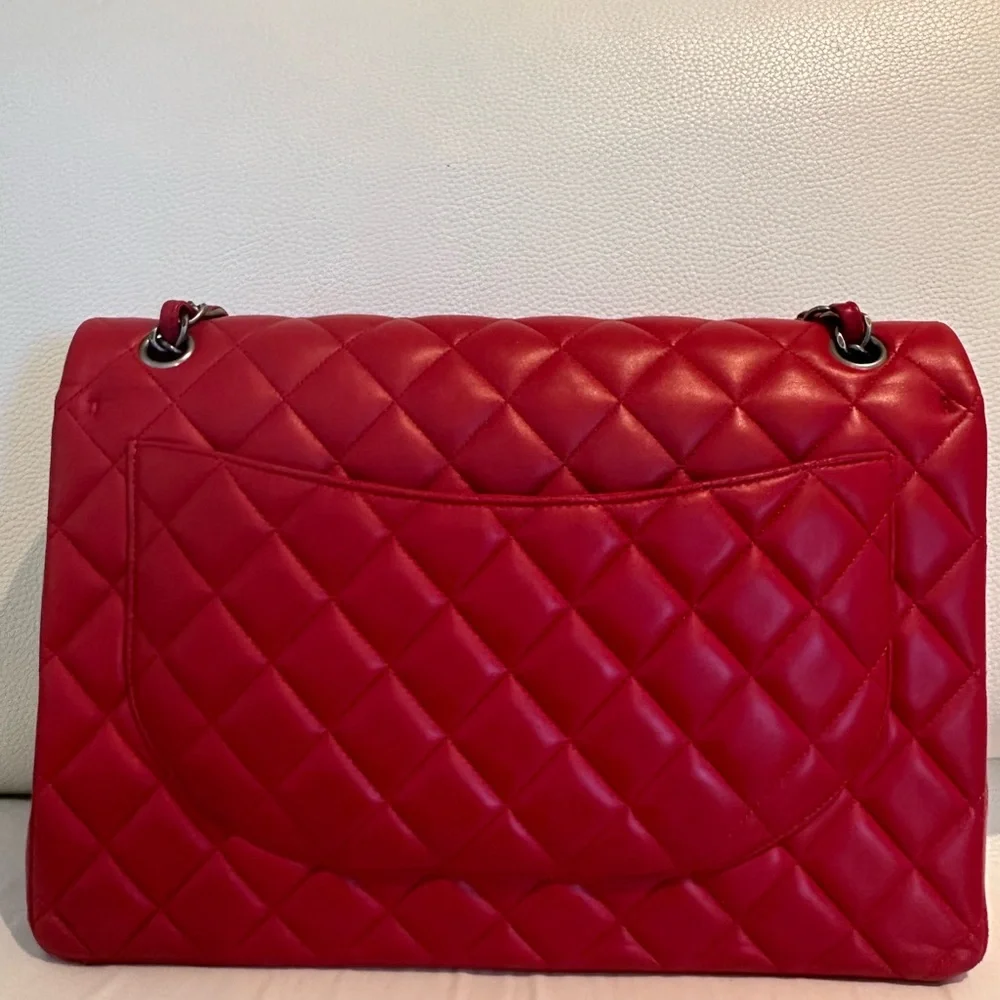Chanel Jumbo double flap RED Ruthenium hardware *like NEW* - Picture 2 of 8